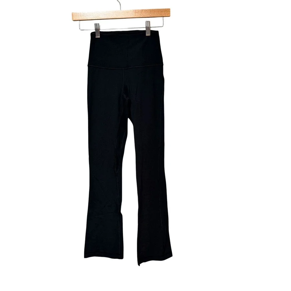 Lululemon Groove Super High Rise Flared Pant Nulu Black LW5FCHS Womens Size 2